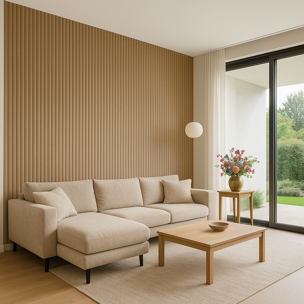 Suède Akoestisch Wandpaneel – Desert Taupe – 280 x 60 cm 2