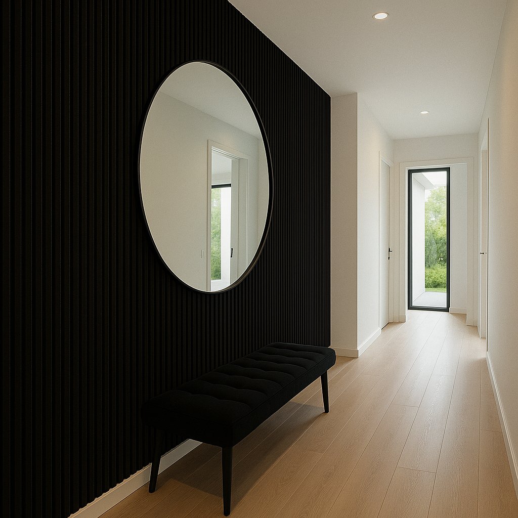 Suède Akoestisch Wandpaneel – Zwart – 280 x 60 cm 2