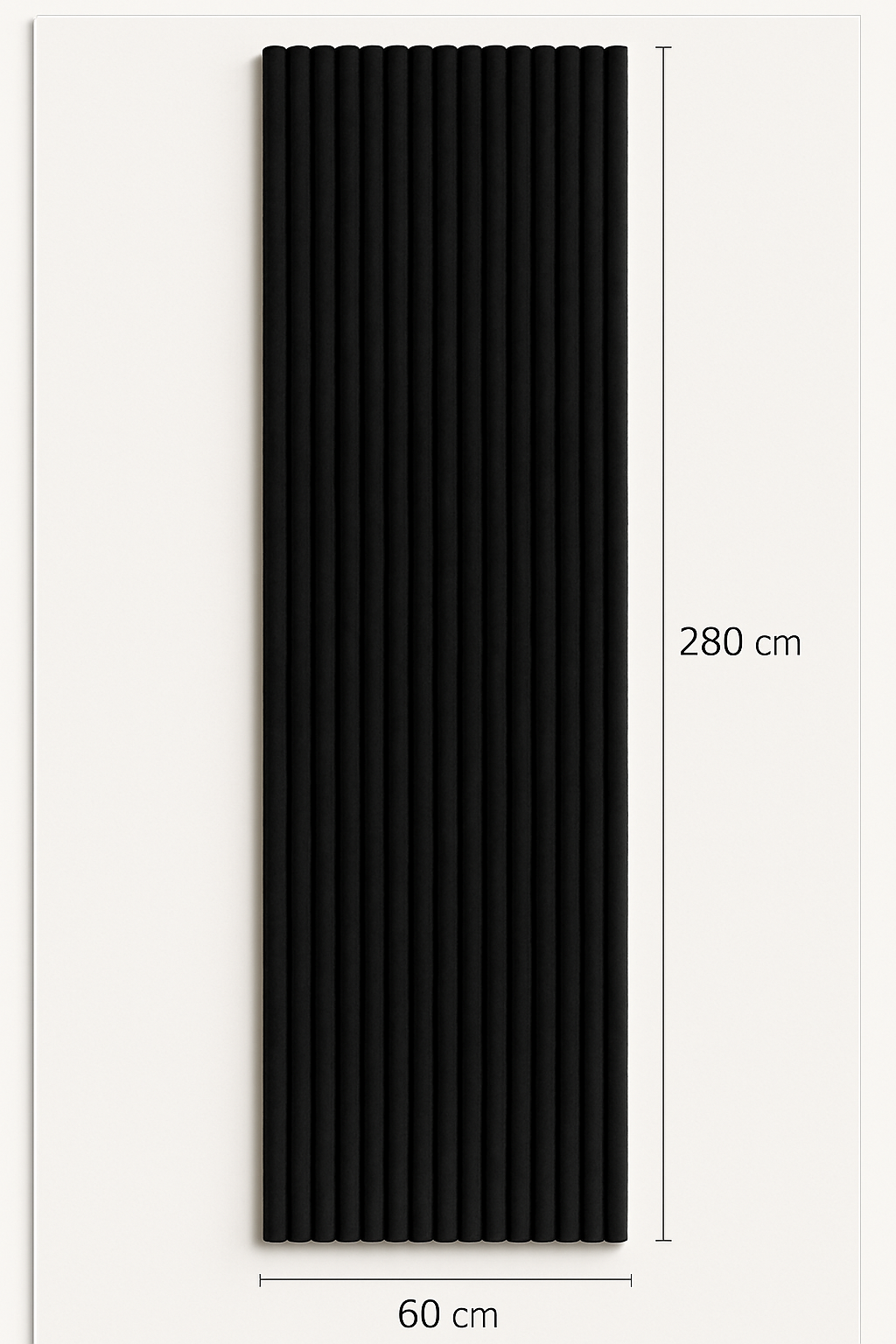 Suède Akoestisch Wandpaneel – Zwart – 280 x 60 cm 5