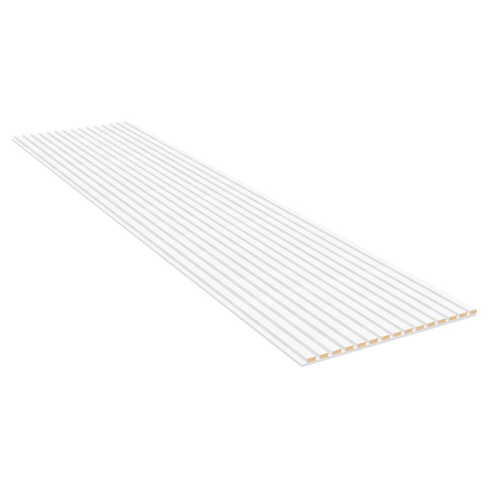 Akoestische wandpanelen - 280 x 60 cm - Wit Eiken met wit vilt - Lattenwand - Akupanel - 3 Zijdig Houtfineer 2